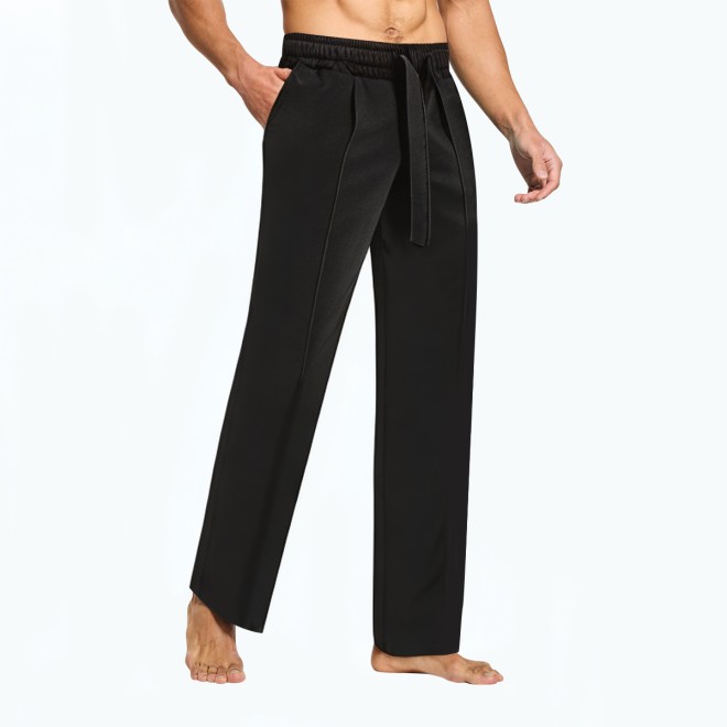 Men's Solid Color Ice Silk Casual Pants 