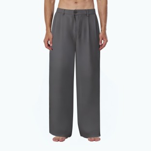 Semi Elastic Waist Casual Trousers