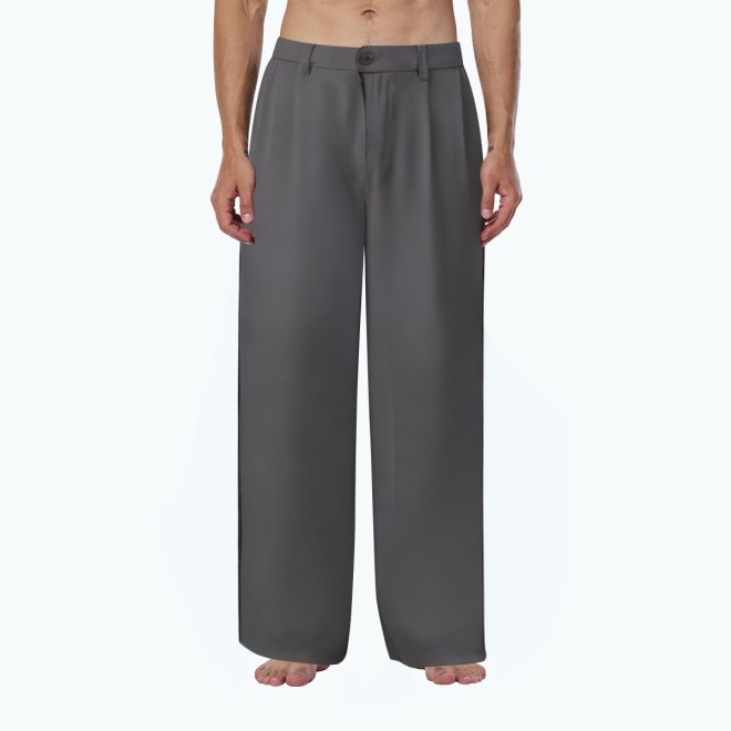 Semi Elastic Waist Casual Trousers
