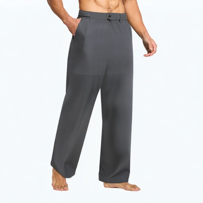 Semi Elastic Waist Casual Trousers