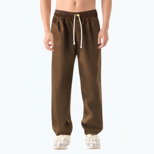 Solid Color Drawstring Simple Casual Pants