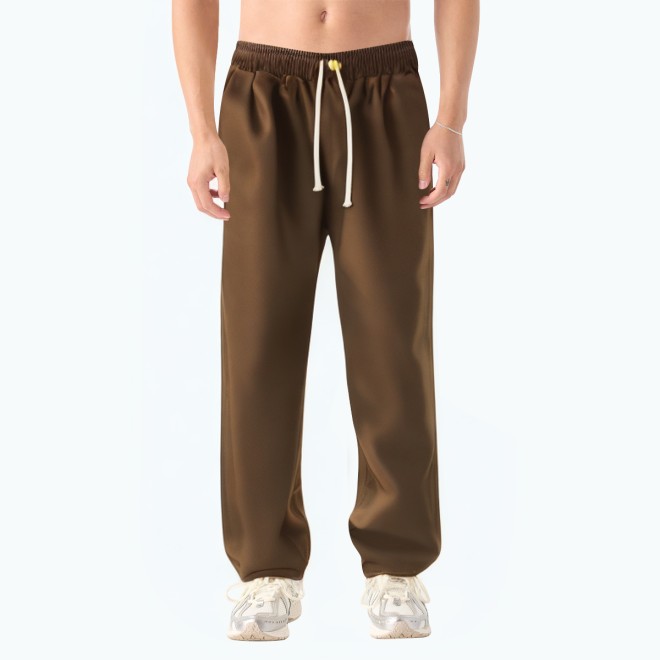 Solid Color Drawstring Simple Casual Pants