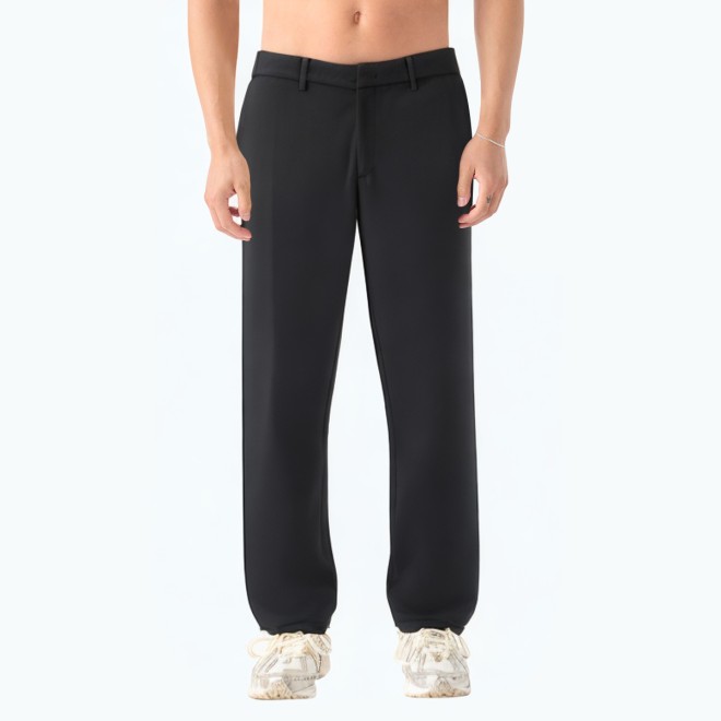 Black Tapered Drape Casual Pants 