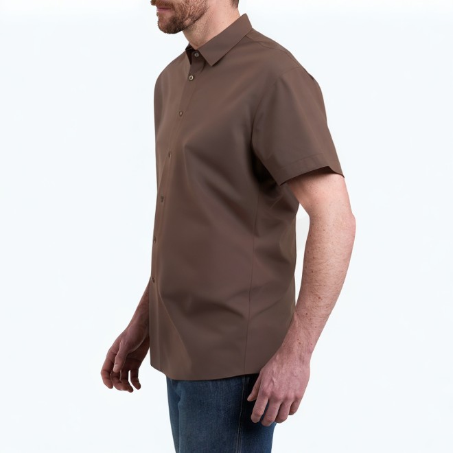 Brown Commuter Short Sleeved Shirt 
