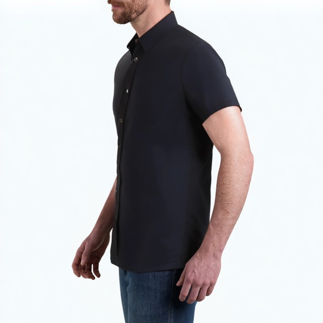 Dark Blue Business Short Sleeved Shirt