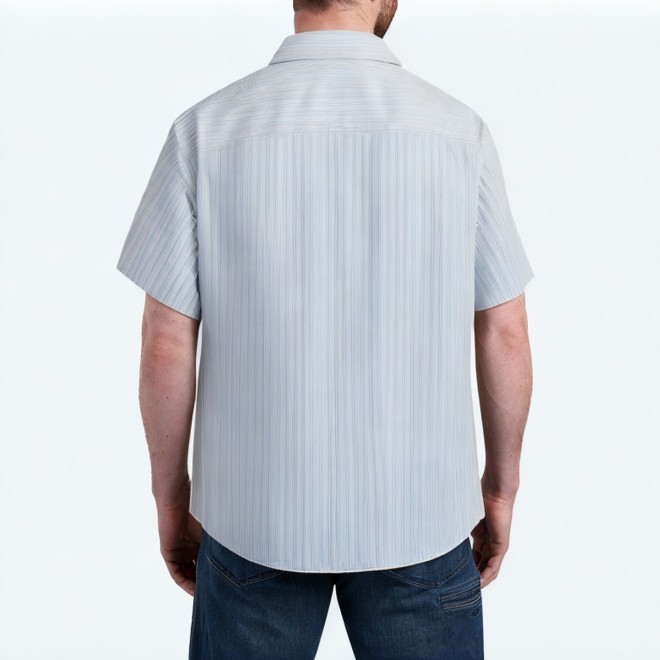 Men's Light Blue Commuter Short Sleeved Shirt 