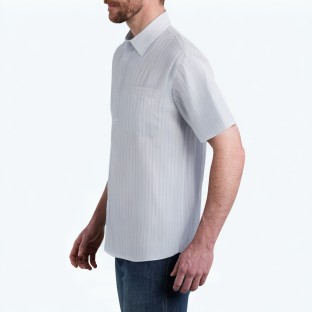 Men's Light Blue Commuter Short Sleeved Shirt 