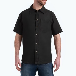 Black Textured Short Sleeved Shirt 
