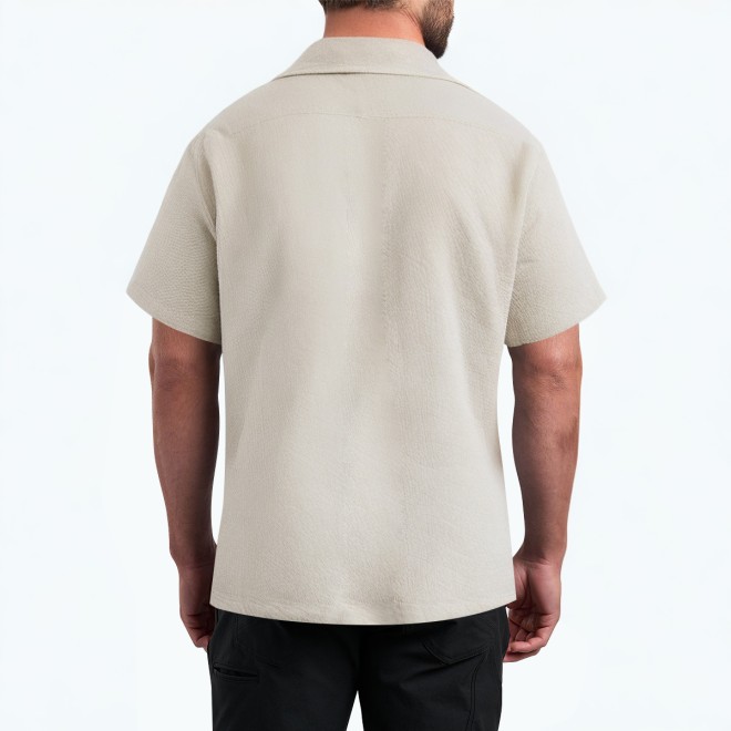 Men's Casual Textured Short Sleeved Shirt 