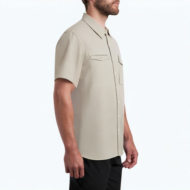 Men's Khaki Commuter Short Sleeve Shirt 