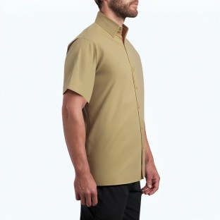 Solid Color Workwear Short Sleeved Shirt