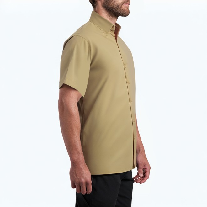 Solid Color Workwear Short Sleeved Shirt
