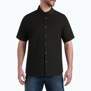 Men's Black Business Short Sleeved Shirt 