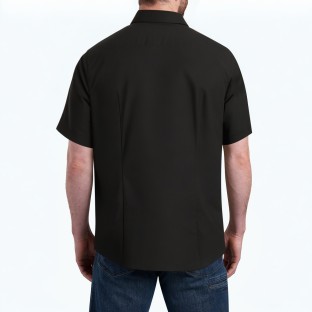 Men's Black Business Short Sleeved Shirt 