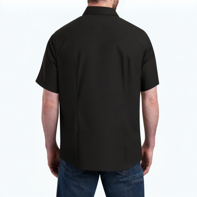 Men's Black Business Short Sleeved Shirt 