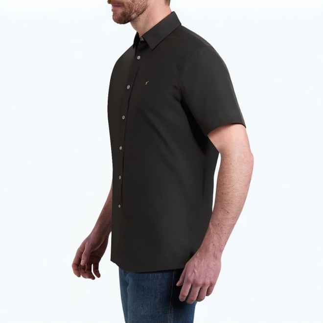 Slim Fit Solid Color Short Sleeve Shirt 