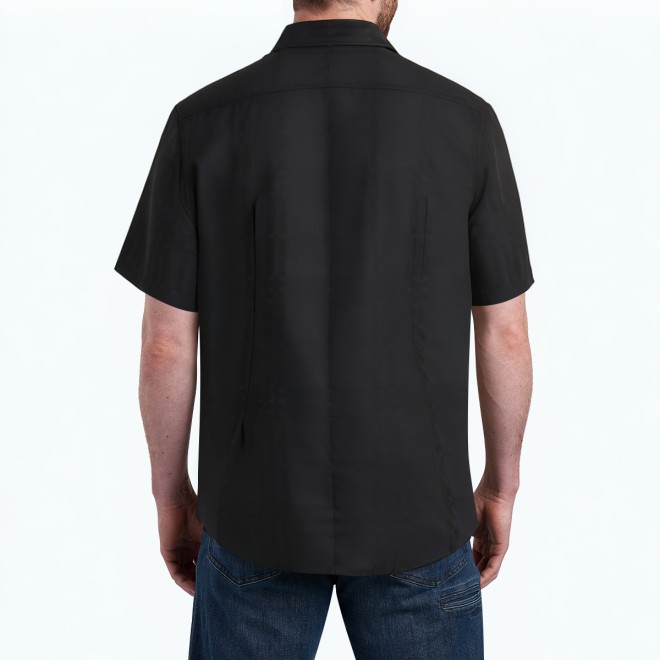 Lyocell Solid Color Short Sleeved Shirt 