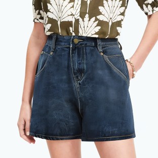 Retro High Waisted Denim Shorts