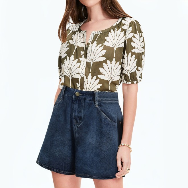 Retro High Waisted Denim Shorts