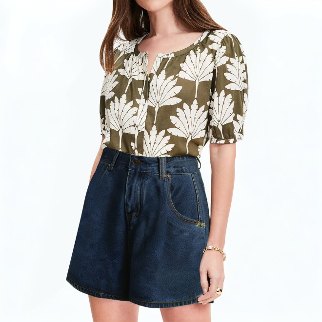 High Waisted Thin Denim Shorts