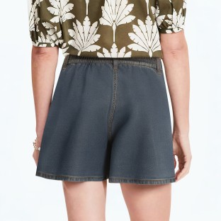 Loose Blue A Line Denim Shorts
