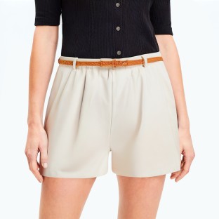 Simple Commuting High Waist Wide Leg Shorts