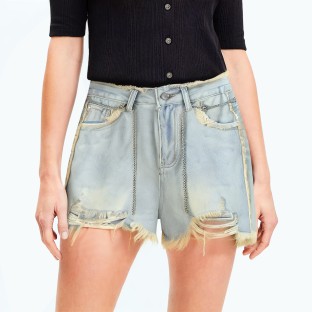 Retro Classic Ripped Raw Edge Shorts