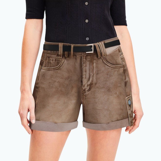 High-Quality Wide Leg Denim A Line Shorts