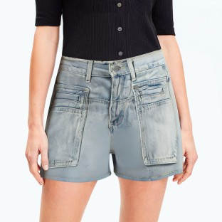 Cotton Raw Edge A Line Jeans