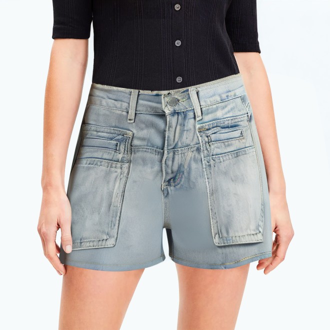 Cotton Raw Edge A Line Jeans