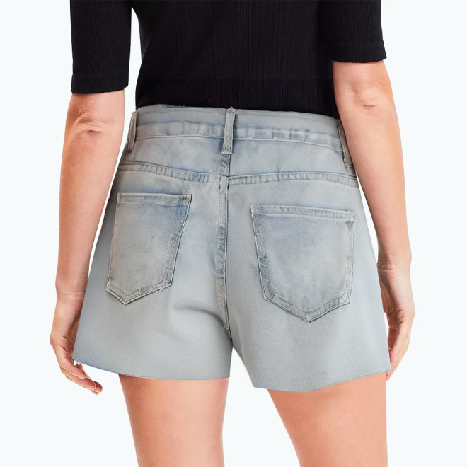 Cotton Raw Edge A Line Jeans