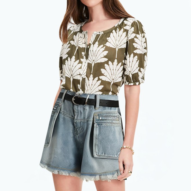 Summer Raw Edge A Line Wide Leg Shorts