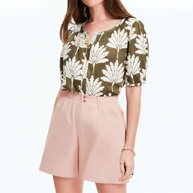 Pink Wide Leg Casual Shorts 