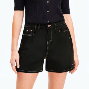 Summer Denim Shorts With Exposed Stitching