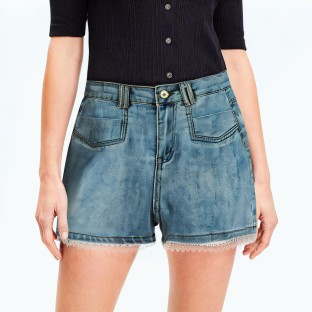 Denim Lace Shorts 