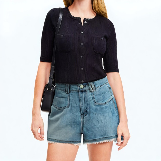 Denim Lace Shorts 