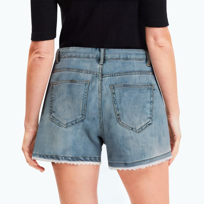 Denim Lace Shorts 