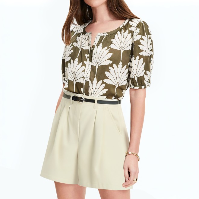 Retro Commuter High Waist Wide Leg Shorts 