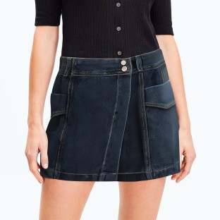 Irregular High Waist Denim Shorts