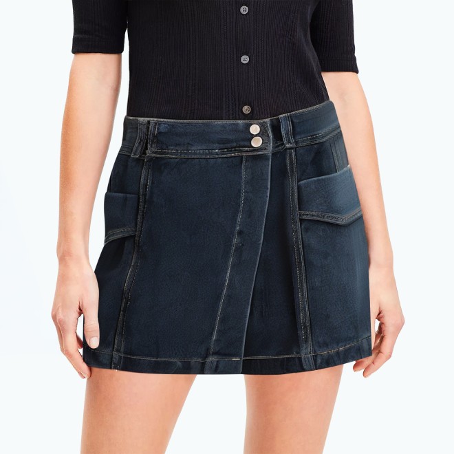 Irregular High Waist Denim Shorts