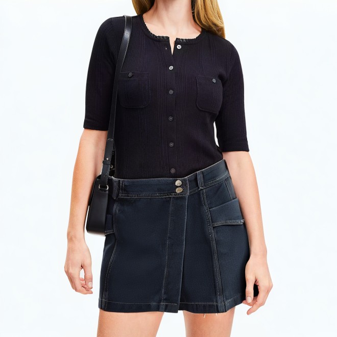 Irregular High Waist Denim Shorts