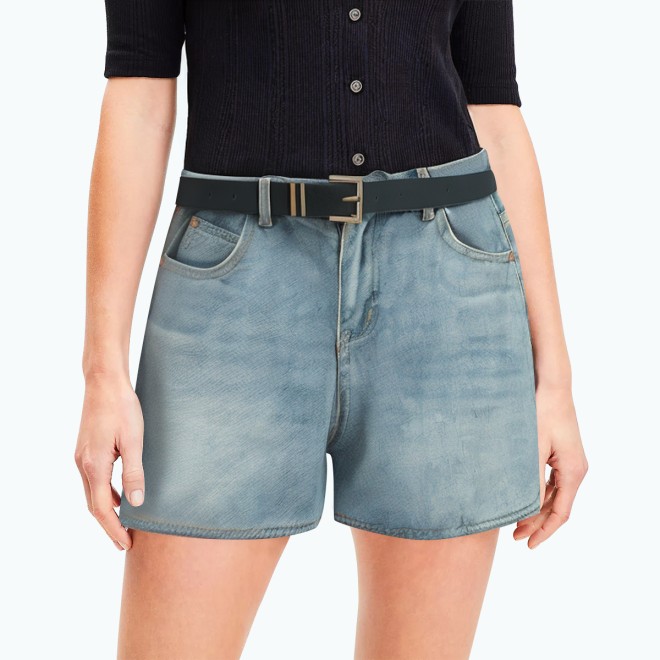Niche Split High Waist Denim Shorts