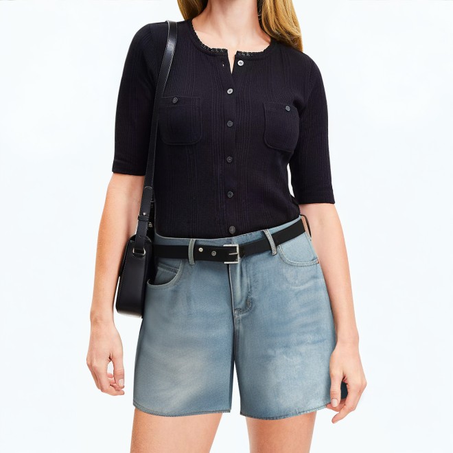 Niche Split High Waist Denim Shorts
