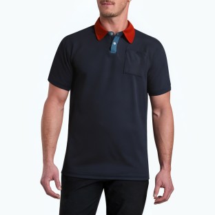 Contrast Color Lapel Short Sleeved Polo Shirt