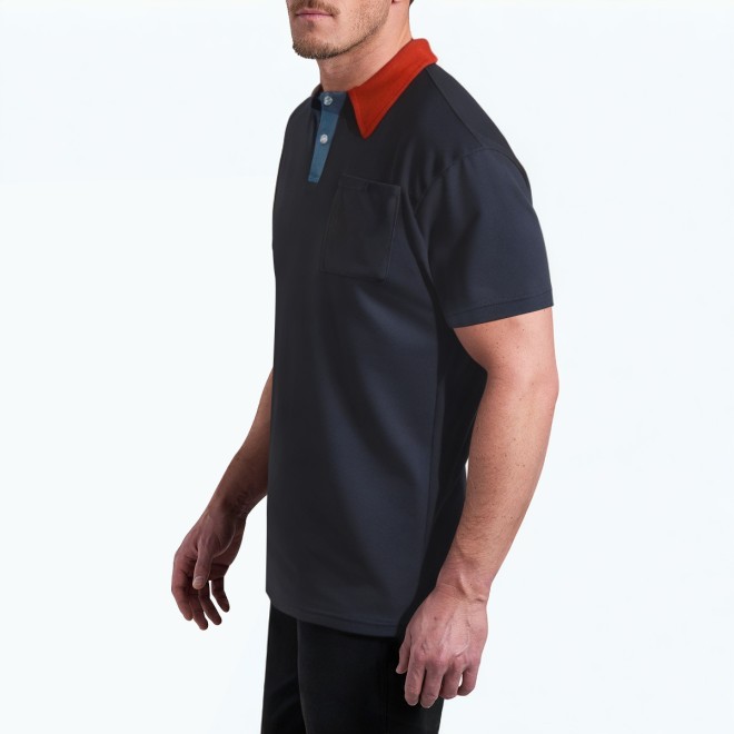 Contrast Color Lapel Short Sleeved Polo Shirt