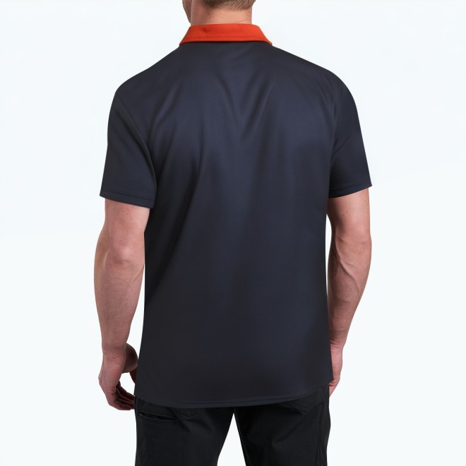 Contrast Color Lapel Short Sleeved Polo Shirt