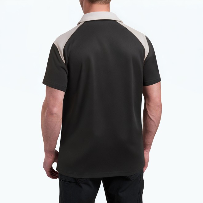 Men's Contrast Half Zip POLO Shirt