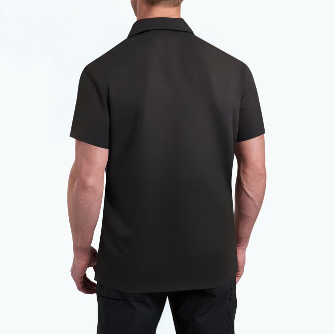 Loose Waffle Short Sleeved Polo Shirt