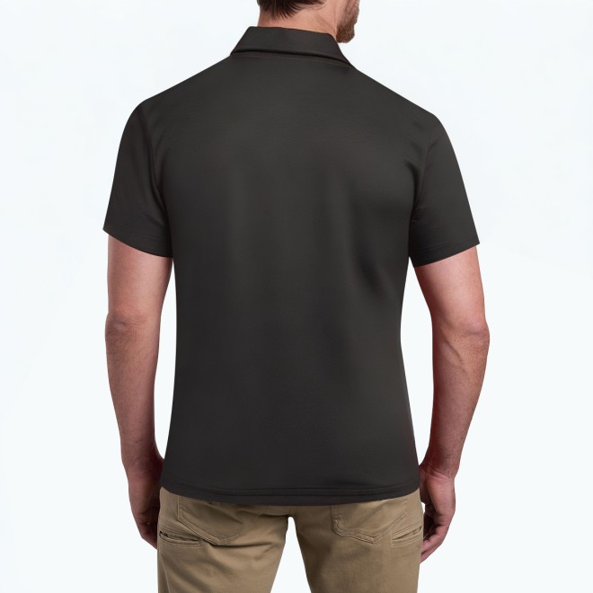 Cotton Patchwork Contrast Color Polo Shirt