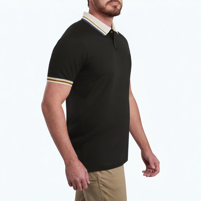 Summer College Style Contrast Color Short Sleeve POLO Shirt